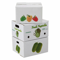 Carton ondulé robuste imprimé personnalisé pour fruits Emballage emballage avec couvercle en carton frais pour tomates légumes légumes fruits