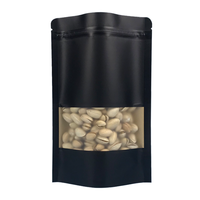Sac rescellé en papier kraft noir mat pochette debout feuille d'aluminium Yin-Yang sac autoportant sac à fermeture éclair de qualité alimentaire anti-odeur