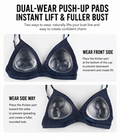 Coussinets de soutien-gorge push-up en silicone personnalisés, rehausseurs de poitrine triangulaires, vente en gros, tailles M L, adhésifs et non adhésifs, marque privée pour femmes