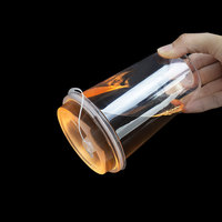 Gobelets en plastique transparent jetables en PP à paroi simple, forme en U, écologiques, avec logo personnalisé OEM/ODM, 6/8/9/16/24/32 oz, pour boissons froides avec couvercle
