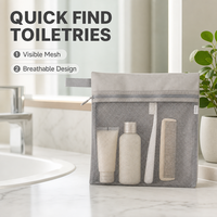 Trousse de Toilette Portable en Maille, Organisateur de Voyage à Main Grande Capacité, Pochette de Rangement pour Douche, Idéale pour les Voyages d'Affaires et les Activités de Plein Air
