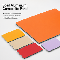 Panneau composite en aluminium massif 4 mm 4x8 pieds, couleur argent métallisé, panneau ACM pour comptoir d'exposition et revêtement
