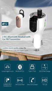 Bluetooth Qc3.0 TYPE-C Xe MP3 Máy Nghe Nhạc Không Dây Tai Nghe BT Rảnh Tay Xe Kit FM Transmitter MP3 Máy Nghe Nhạc FM Modulator Với Tai Nghe - Product Image 2