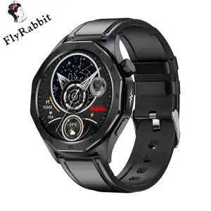 Flyrabbit Smartwatch para homens, relógio esportivo de saúde ao ar livre, 1.43 polegadas, 466x466 HD, tela ET480, chamadas, ECG, temperatura corporal, HRV SOS