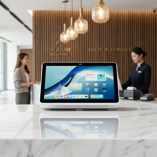 Android 11/15 POS System Lightweight Mini Design with Rich Ports Save Freight Cost 10.1"+6.86inc IPS Touch Screen Cash Register