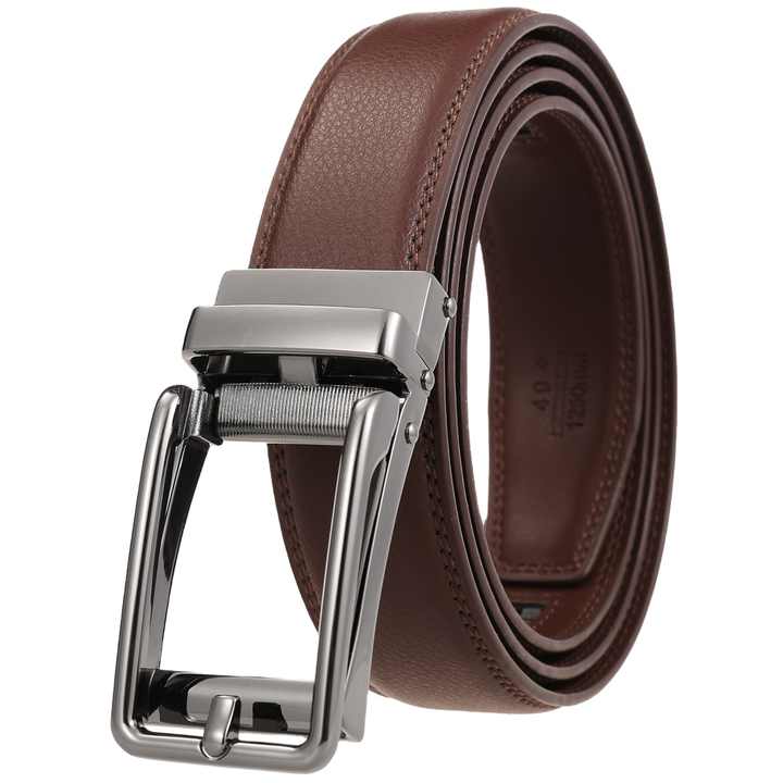 men's exact fit slide dress belt 352064 Men's Slide Ratchet Belt Leather Casual Dress Belt 1-3/8"(35mm) Wide (Brown, 32)