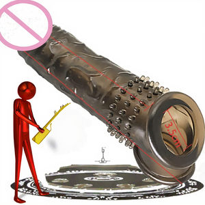 Wieder verwendbare TPE Silikon Herren Dildo Vibrator <span class=keywords><strong>Penis</strong></span> Ärmel Dick Extender Kondom Hahn Vergrößerung Sexspielzeug <span class=keywords><strong>Enhancer</strong></span> - Product Image 3