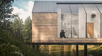Cabanes mobiles de luxe, pods de jardin, maisons préfabriquées, cuisine, salle de bain, maison préfabriquée sur le rivière, structure en acier, cabane étanche