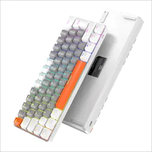 Free Wolf T60 62 keys Russian luminous mechanical keyboard color matching customized notebook office computer game keyboard