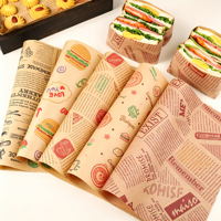 Kertas Pembungkus Makanan Anti Minyak untuk Sandwich Burger, Kertas Deli Tahan Minyak