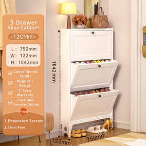 Scarpiera Moderna a 3 Ripiani in Acciaio Montata a Parete Mobile da Soggiorno per Uso Scolastico Scaffale Portascarpe in Metallo dal Design Elegante - Product Image 6