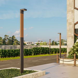 Lámpara <span class=keywords><strong>de</strong></span> Poste Rectangular Moderna en Forma <span class=keywords><strong>de</strong></span> T, IP66 Impermeable, <span class=keywords><strong>de</strong></span> Aleación <span class=keywords><strong>de</strong></span> Aluminio, LED, con Soporte Externo, Acabado en <span class=keywords><strong>Madera</strong></span> <span class=keywords><strong>para</strong></span> Jardín o Parque - Product Image 4