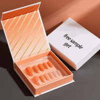 Boîte d'emballage personnalisée pour faux ongles vides, boîte en papier magnétique pour ongles pressés, ongles artificiels, couleur violette