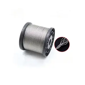 1x12 7x7 7x19 4mm, 5mm, 6mm, 8mm, 10mm inox A2 A4 304 316 câble métallique en acier inoxydable pour avion