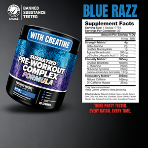 Polvo Pre-Entrenamiento Blue Razz OEM Personalizado, Fórmula Limpia con <span class=keywords><strong>Creatina</strong></span>, Beta <span class=keywords><strong>Alanina</strong></span> y Suministro Nutricional Diario para el Gimnasio, 30 Porciones - Product Image 4