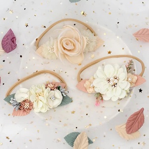 Set di Fasce per <span class=keywords><strong>Capelli</strong></span> in Nylon <span class=keywords><strong>con</strong></span> <span class=keywords><strong>Fiori</strong></span>, Perle e Strass per Bambine, Accessori per <span class=keywords><strong>Capelli</strong></span> <span class=keywords><strong>con</strong></span> Fiocchi per Neonati - Product Image 2