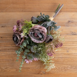 Bouquet de fleurs artificielles CallaFloral, rose en tissu tissé plastique, décoration de mariage et de maison CF01461 - Product Image 3