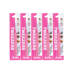 Pince à épiler de précision rose en acier inoxydable, faux cils, pointes courbées, pour journalisation, nail art, démontage et réparation, bord fin - Product Image 3