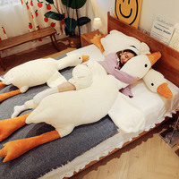 Grande peluche canard blanc super douce avec rembourrage en coton PP, couverture lavable, oreiller de sommeil pour garçons et filles, cadeau d'anniversaire