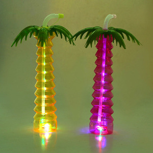 <span class=keywords><strong>Botella</strong></span> de plástico PET para bebidas, árbol de coco con lámpara, <span class=keywords><strong>botella</strong></span> de jugo, taza de árbol de coco luminosa desechable, taza de coco de 500ML - Product Image 2