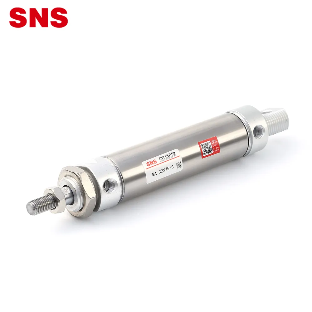 SNS MA Loạt Đôi/Tác Động Đơn Thép Không Gỉ Mini Khí Nén Không Khí Xi Lanh Với PT/NPT Cổng