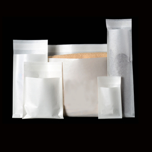 Bolsa de papel encerado de cristal blanco para ropa en stock 100% Sobres de embalaje de ropa autoadhesivos biodegradables Bolsas de papel - Product Image 6