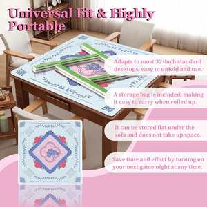 Tapis de jeu de mahjong FX Full English, nouveau modèle transfrontalier, pour 4 joueurs, usage intérieur, résistant à l'usure, imperméable, en caoutchouc naturel lisse et silencieux - Product Image 4