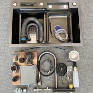 Grifo de Cocina Exterior Cuadrado Individual de Acero Inoxidable 304 Inteligente y Moderno, con Limpieza Ultrasónica, Multifunción, Cascada y Nano Cuchilla - Product Image 4