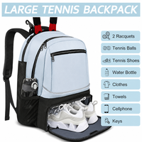 Sac à dos de tennis d'usine, sac de raquette imperméable grande capacité avec compartiment à chaussures pour activités sportives, loisirs et voyages en extérieur