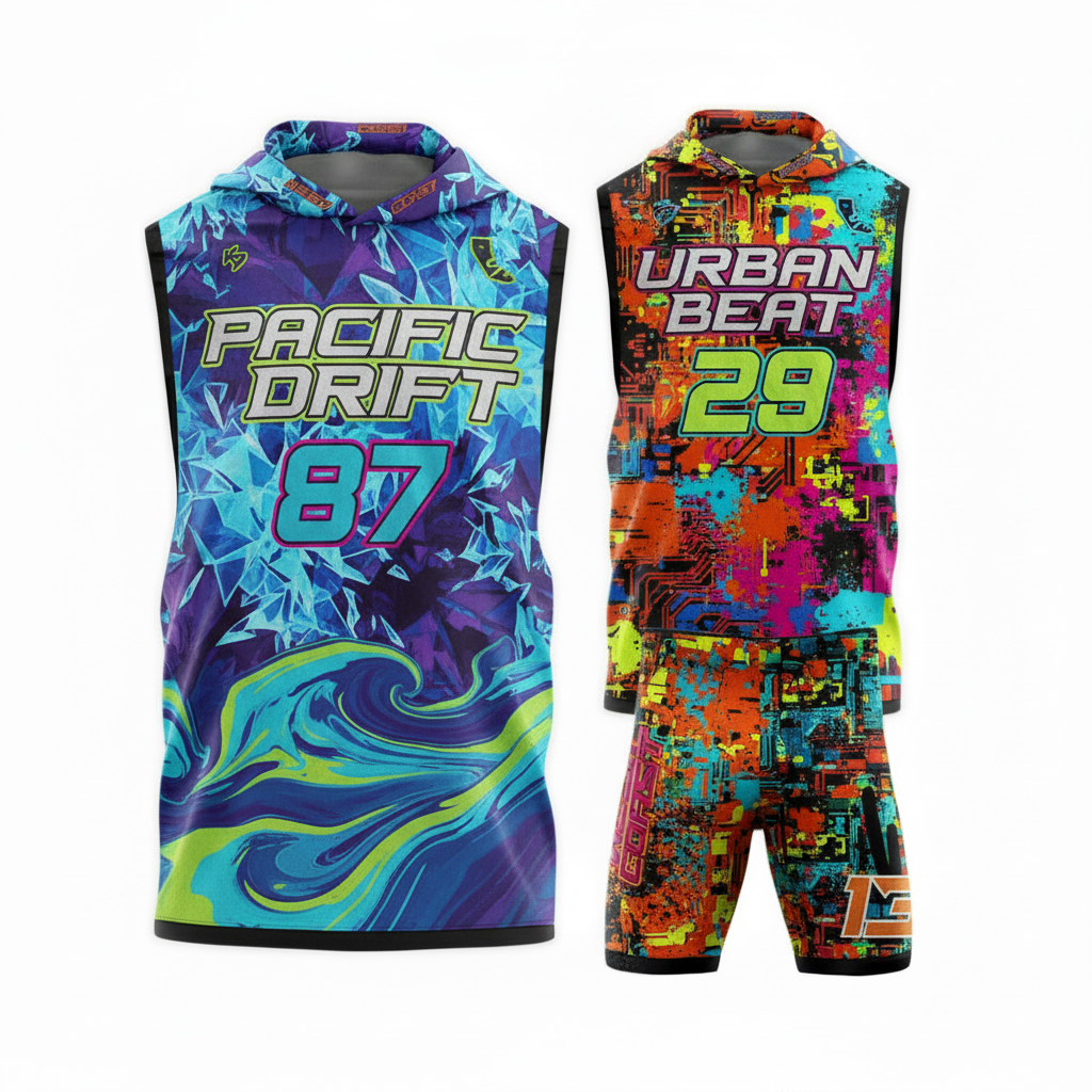 ice blue purple graffiti custom 7v7 flag football jersey