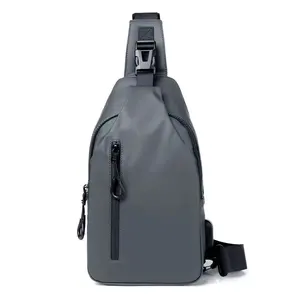 2024 New Men Korean Chest Casual Sling Backpack Trip Travel Carry Bags Men Waterproof Shoulder Crossbody Business Nylon Bag