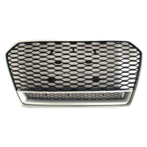 Griglia anteriore RS6 sostituzione griglia auto lucido nero cromato <span class=keywords><strong>A6</strong></span> griglia anteriore per <span class=keywords><strong>Audi</strong></span> <span class=keywords><strong>A6</strong></span> 2016 2017 <span class=keywords><strong>2018</strong></span> 2019 - Product Image 2