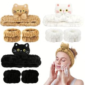 Soft <b>Flannel</b> Cartoon Cat Headband Wide Band Hair Hoop for <b>Face</b> Wash Makeup Removal Skincare Postpartum Cute Gift - Product Image 4