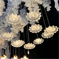 Vente directe d'usine, lustre à boules en acrylique à 10 têtes, LED, broderie, décoration de mariage, lumières, étanche, écologique
