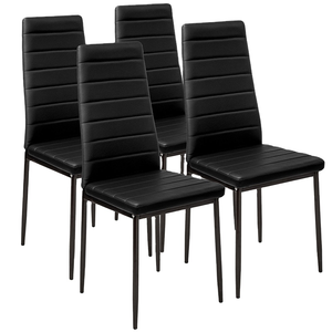 <span class=keywords><strong>Sedie</strong></span> laterali da <span class=keywords><strong>cucina</strong></span> imbottite in stile moderno della metà del secolo in pelle sintetica cuscino sedile e gambe in metallo - Product Image 2