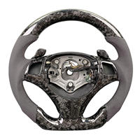 Volant en fibre de carbone forgé pour BMW E82 E87 E90 E92 E93 M3, cuir perforé, volant sport racing, accessoires intérieurs de voiture