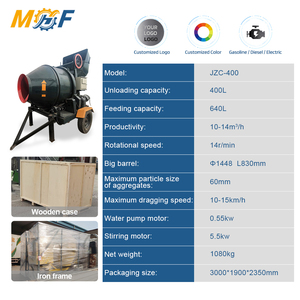 Mezcladora de <span class=keywords><strong>Concreto</strong></span> Eléctrica MHF JZC 400L, Motor de Alta Eficiencia de 5.5KW, Mezcladora de Cemento <span class=keywords><strong>para</strong></span> Proyectos Temporales en Sitio - Product Image 3