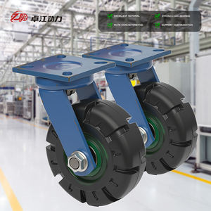 Großhandel verzinkt schwarz Voll gummireifen Hoch leistungs kugellager 3-Zoll-Radrollen 5mm Grundplatte Silent Swivel Locking - Product Image 1