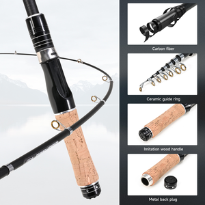 SNEDA Faux manche en bois <span class=keywords><strong>Mini</strong></span> canne à pêche rétractable Portable <span class=keywords><strong>extensible</strong></span> canne à pêche équipement de pêche canne à pêche - Product Image 6