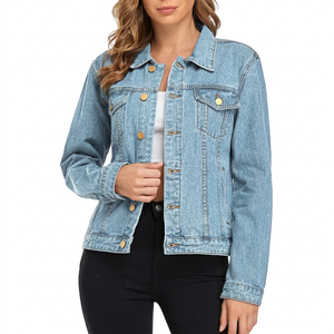 Nueva Colección de Otoño, Chaqueta Vaquera Transpirable para Mujer, Diseño Personalizado con Parches en las Mangas, Colección de Invierno - Product Image 1
