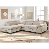 Canapé-lit pliant en L de conception européenne, deux places, rembourré en éponge, avec chaise longue, USB, en tissu écologique, confortable pour salon