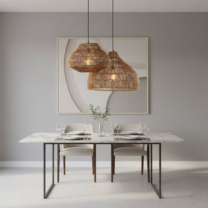 Lampada a Sospensione LED Moderna da Interno, Lampadario in Rattan Intrecciato a Forma di Nido d'Uccello, Illuminazione per Camera da Letto - Product Image 2