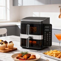 Friteuse à air moderne à double compartiment 7L+5L, 2800W, écran tactile intelligent pliable électrique, dernier design du fabricant