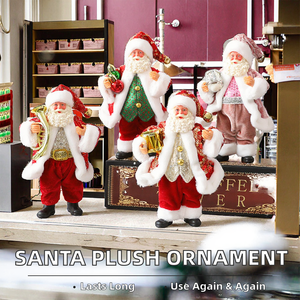 Usine de jouets en peluche Père Noël, vente en gros d'ornements de Noël pour vitrine de Nouvel An, décoration suspendue pour arbre - Product Image 2