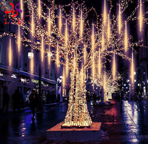 Luces Led para fiestas navideñas, luces de lluvia de meteorito para fiestas, bodas, exteriores, 30cm, 50cm, 80cm, <span class=keywords><strong>2023</strong></span> cm, 8 tubos, 10 tubos, novedad de 100 - Product Image 1