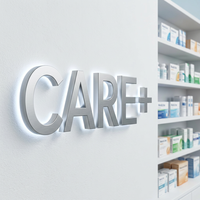 Enseigne métallique personnalisée avec logo de bar, rétroéclairée par LED, étanche, lettres en relief avec halo lumineux