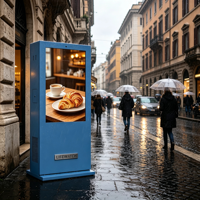 Pantalla Digital LCD para Exteriores de 65 Pulgadas, Kiosco de Doble Cara con Soporte de Pie, Cámara, RFID, NFC, Sistema Operativo Android/Windows para Parques y Calles