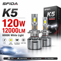 Ampoule de conversion de phare LED SFIDA K5 nouvelle génération, super lumineuse 6000K 12V, 120W 12000LM, ajustement universel, rétrofit/amélioration