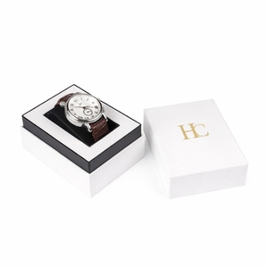 Minimalist Matte White Watch Box Lid and Base Rigid Gift Box with EVA Foam Insert Custom Luxury Watch Packaging Supplier - Product Image 6