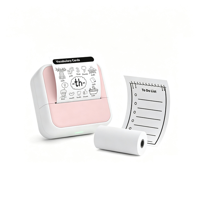 Portable Pocket Mini Thermal Printer Luck Jingle S1 203Dpi Ultra HD Wireless  Inkless Study Notes Sticker Label Printer